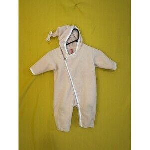 Hanna Andersson Fleece Baby Bunting Size 70 Made in USA pink Hooded